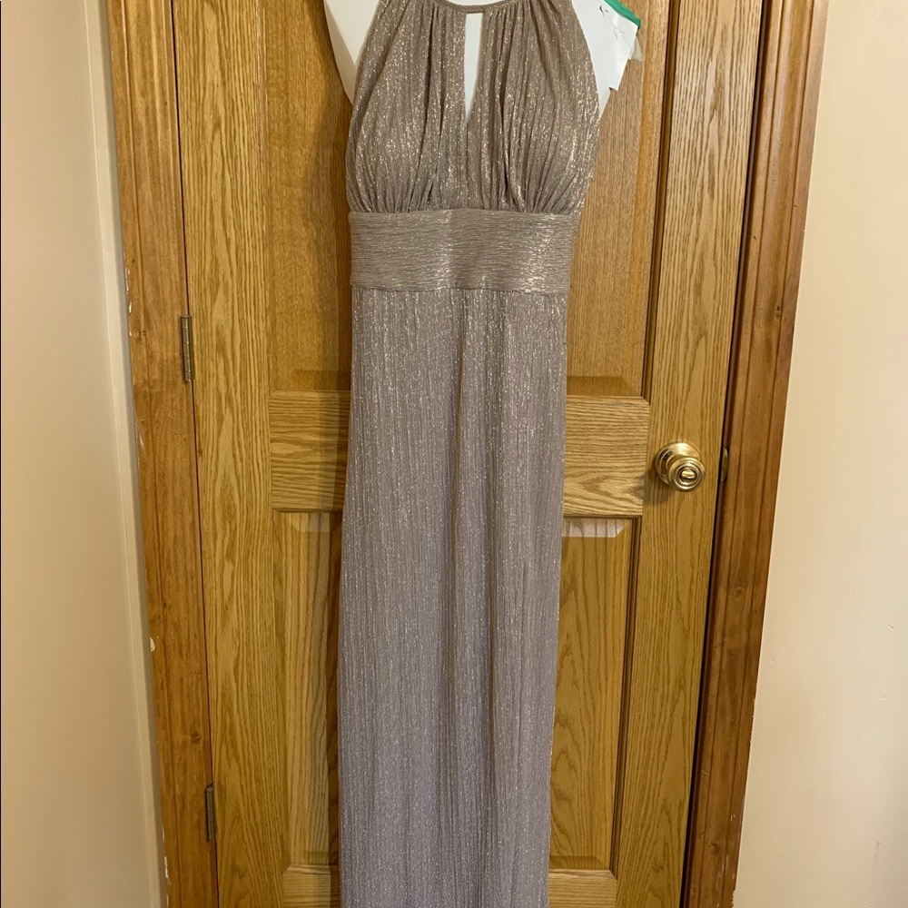 Mother of bride champagne shimmer gown